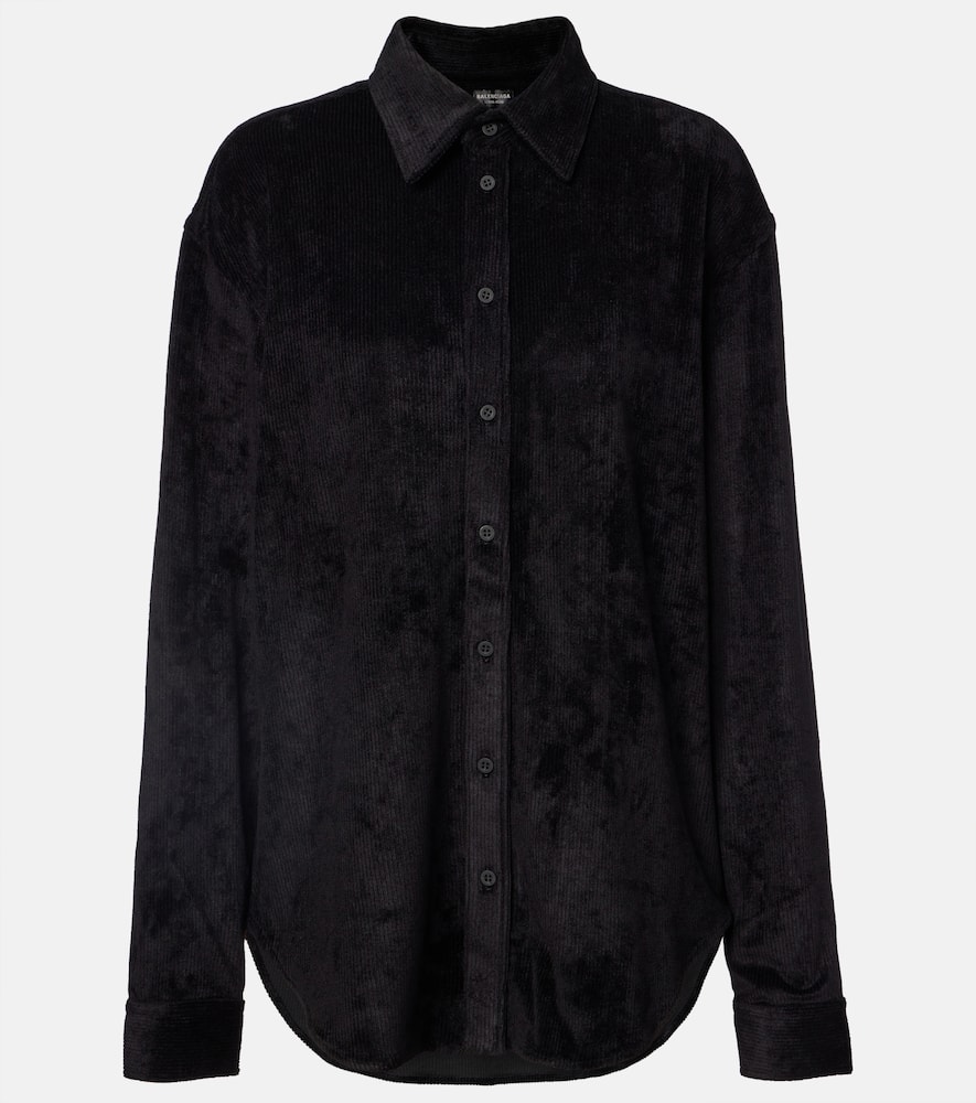Balenciaga Velvet Shirt In Black
