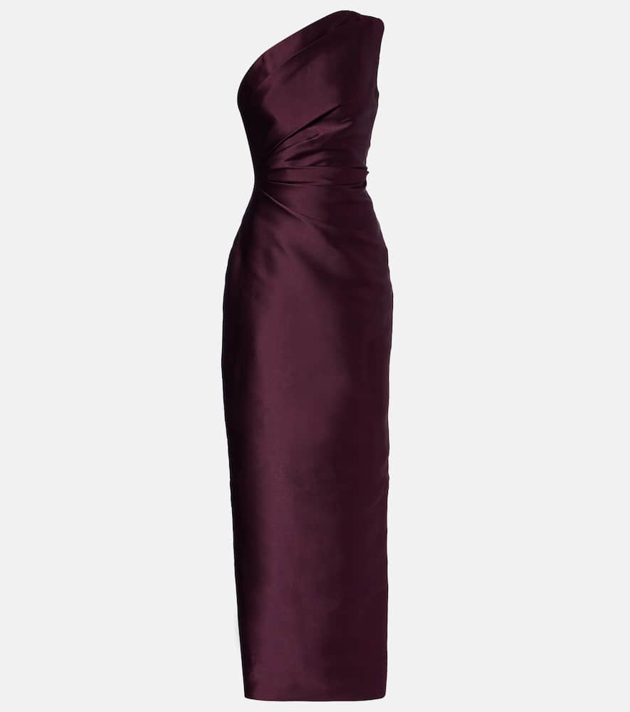 Solace London Kira One-shoulder Maxi Dress In Purple