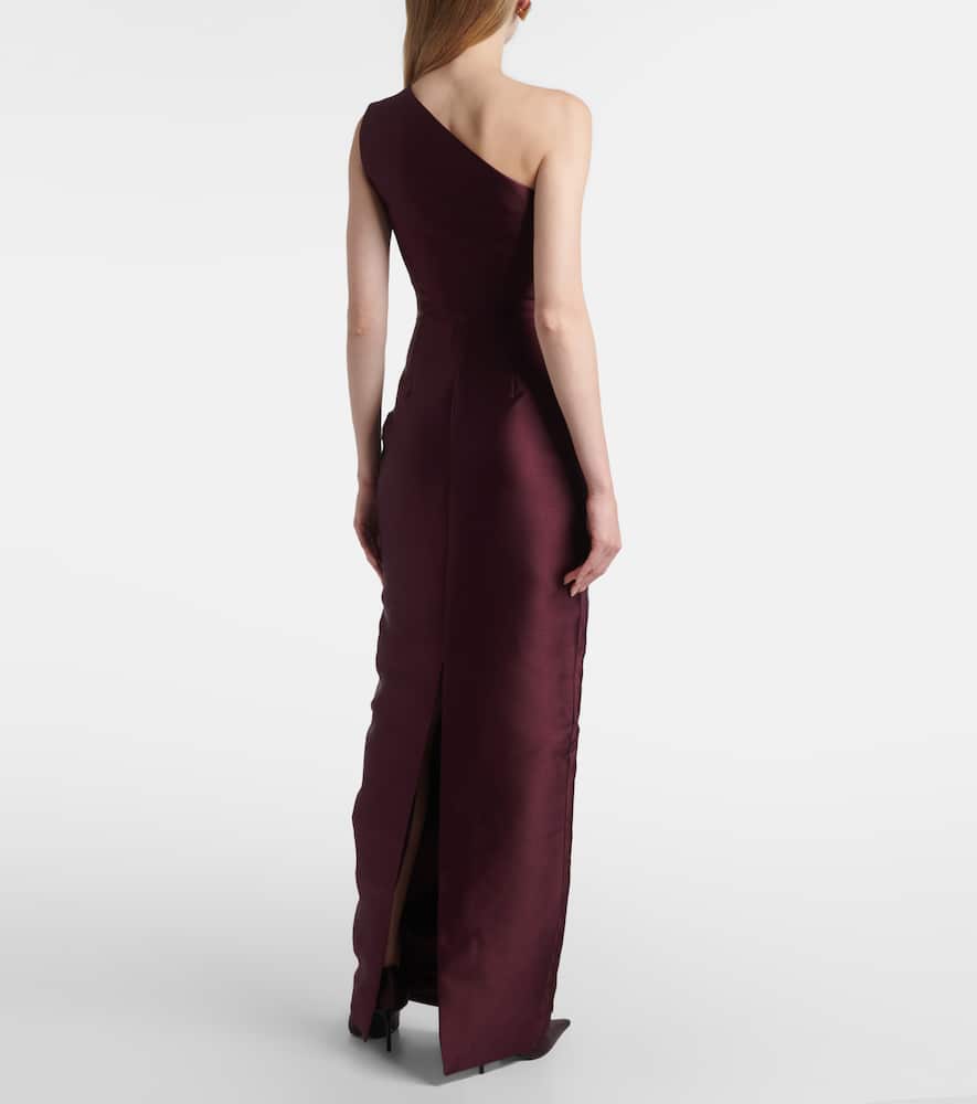 Solace London Kira One-shoulder Maxi Dress In Purple