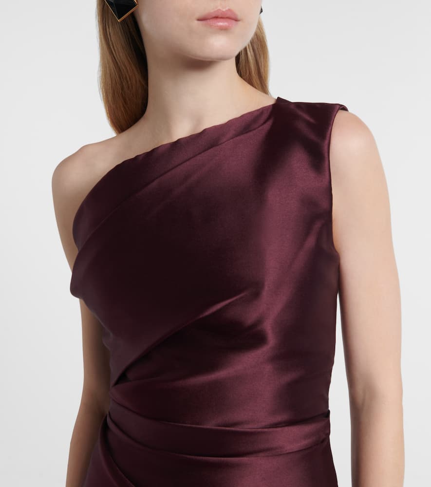 Solace London Kira One-shoulder Maxi Dress In Purple
