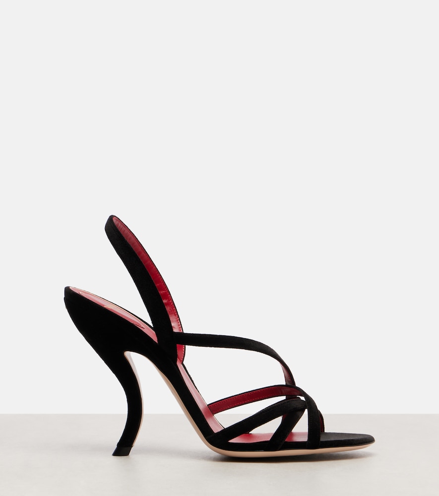 Garavani Fetishique 105 Velvet Slingback Sandals