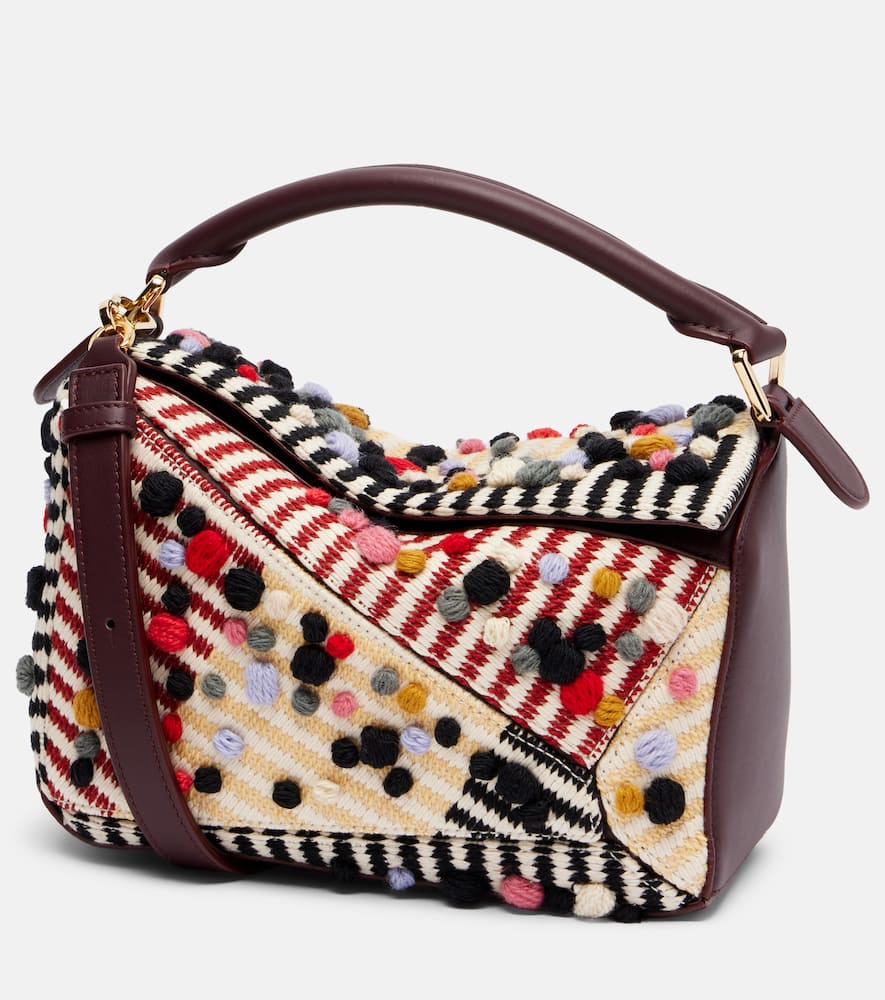 Loewe X Albers Puzzle Small Leather Shoulder Bag In Multi