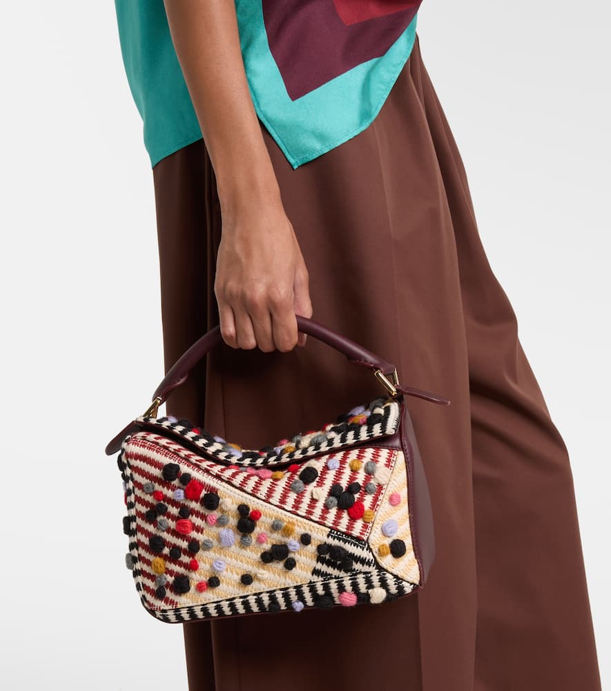 Loewe X Albers Puzzle Small Leather Shoulder Bag In Multi