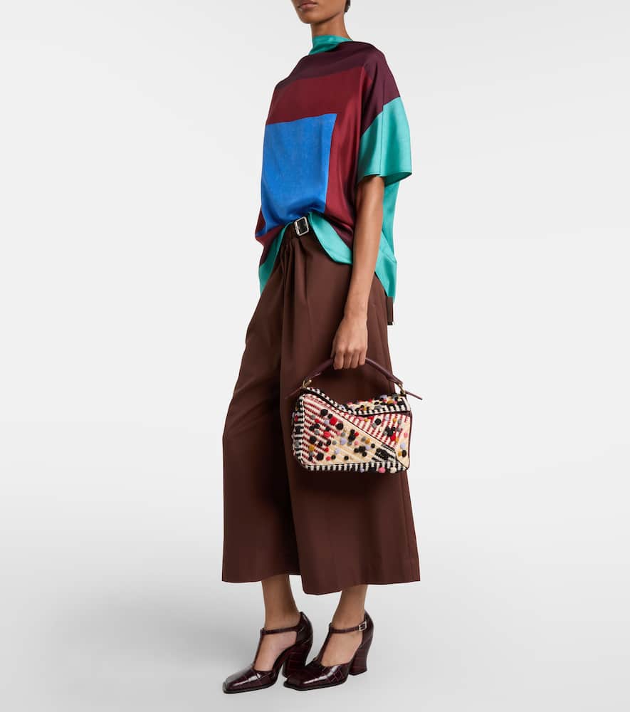 Loewe X Albers Puzzle Small Leather Shoulder Bag In Multi