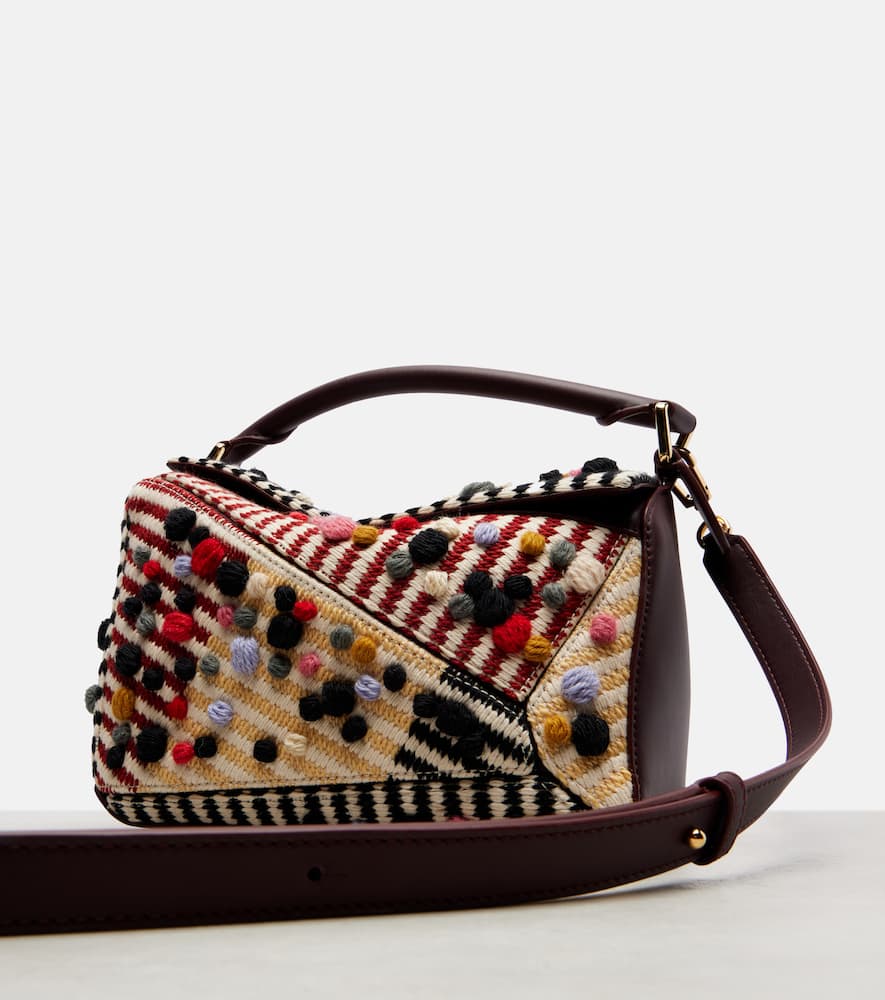 Loewe X Albers Puzzle Small Leather Shoulder Bag In Multi