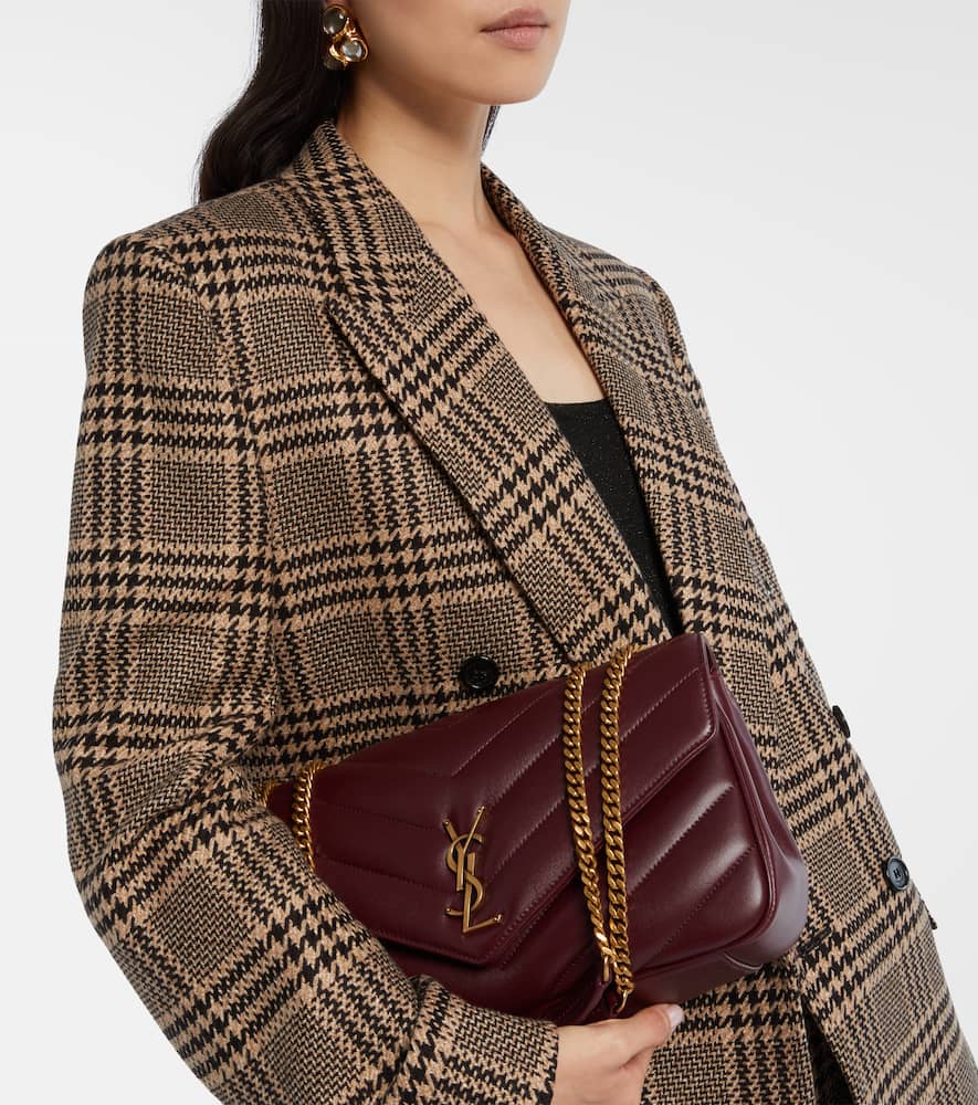 Saint Laurent Lou Lou Medium Leather Shoulder Bag In Burgundy