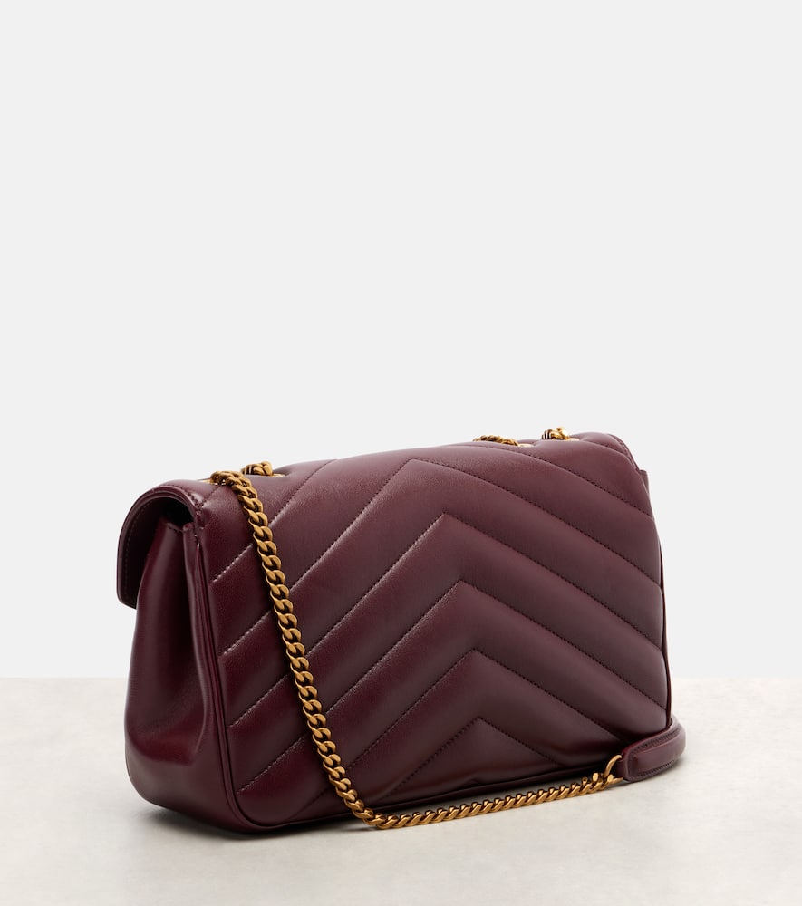 Saint Laurent Lou Lou Medium Leather Shoulder Bag In Burgundy