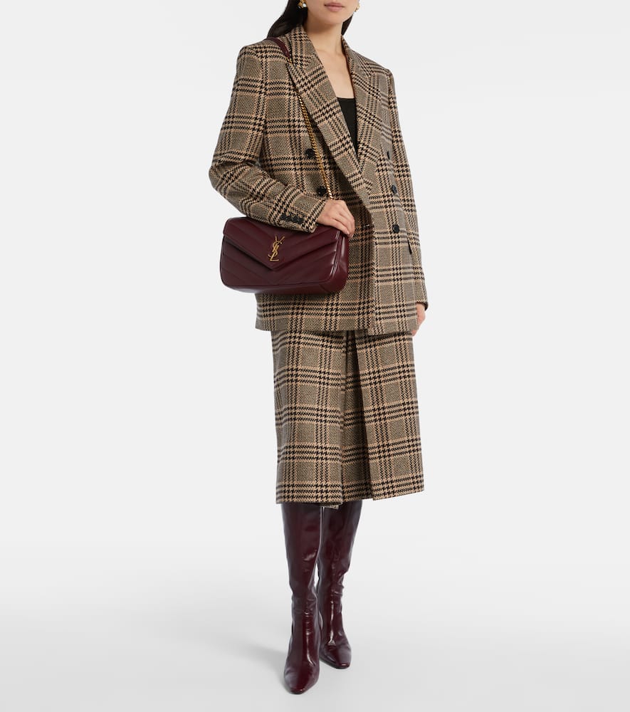 Saint Laurent Lou Lou Medium Leather Shoulder Bag In Burgundy