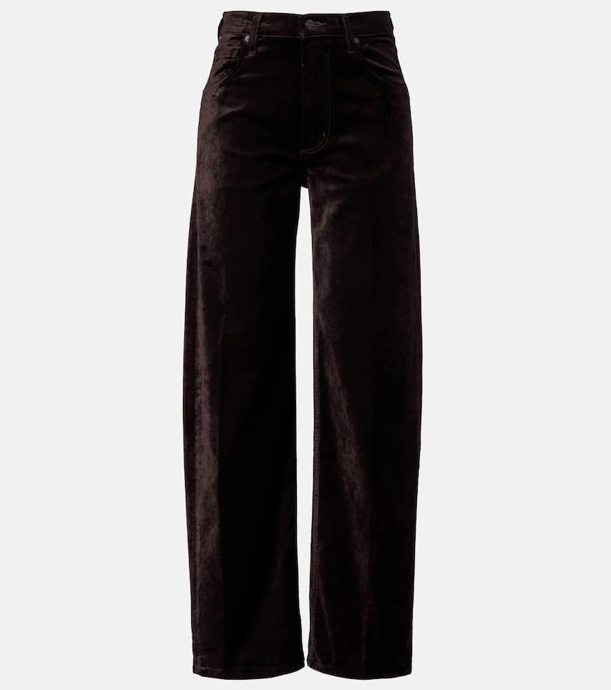 Citizen Of Humanity Ayla Cotton-blend Velvet Straight Pants In Brown