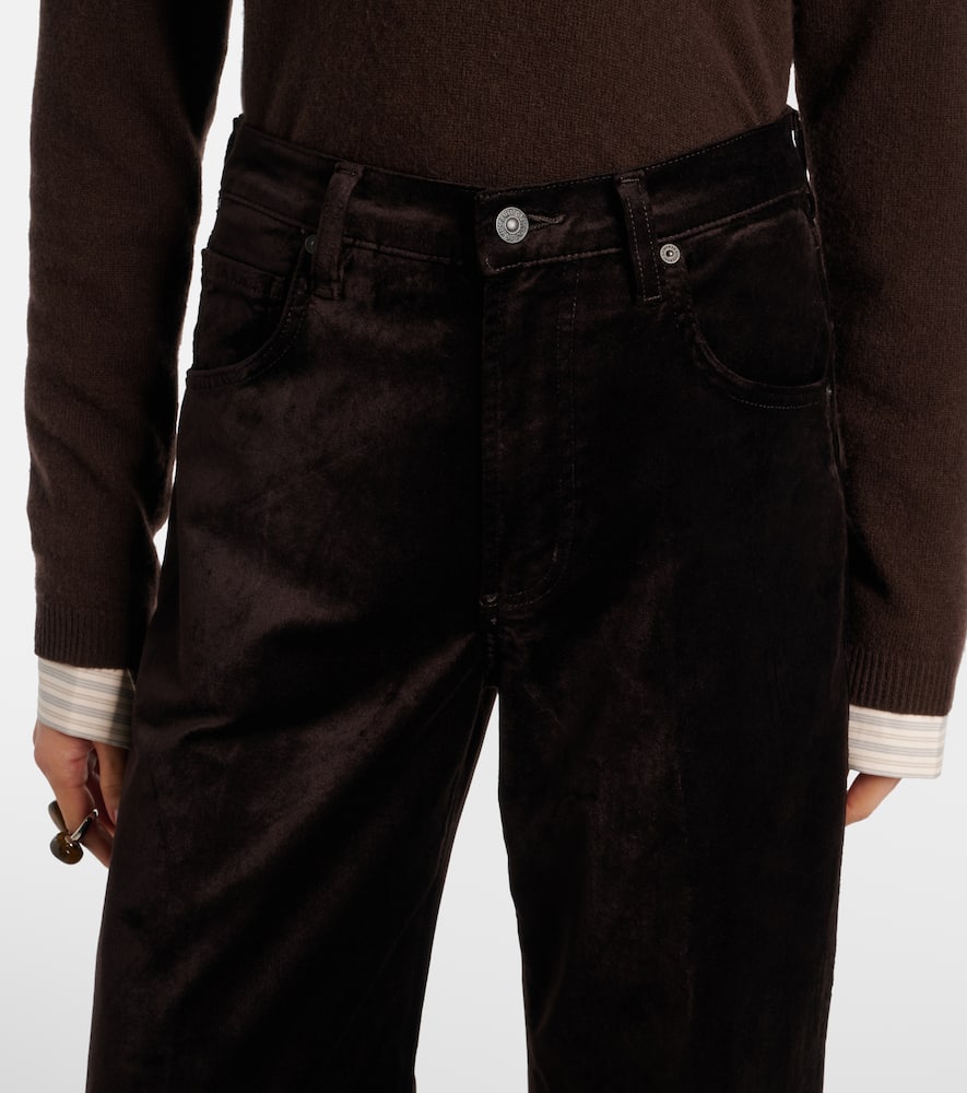 Citizen Of Humanity Ayla Cotton-blend Velvet Straight Pants In Brown