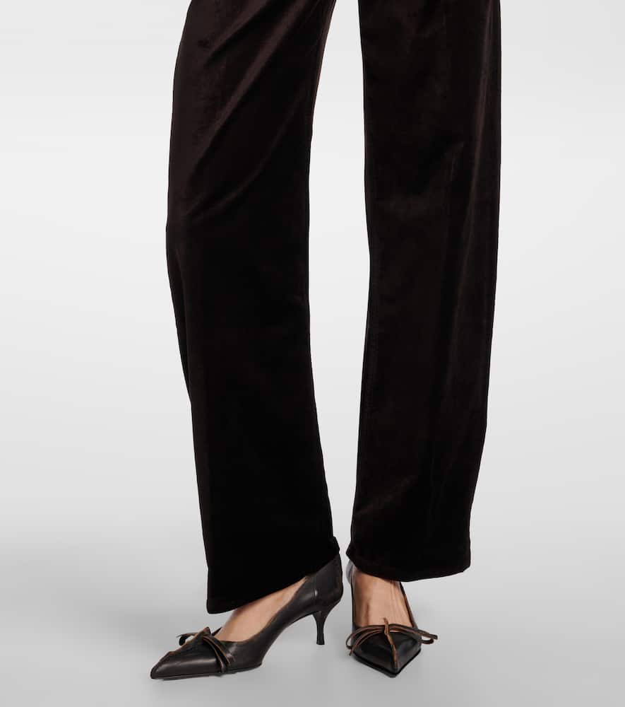 Citizen Of Humanity Ayla Cotton-blend Velvet Straight Pants In Brown