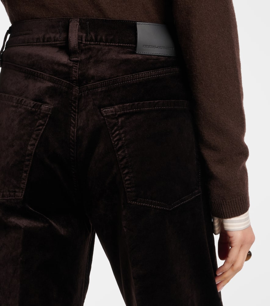 Citizen Of Humanity Ayla Cotton-blend Velvet Straight Pants In Brown