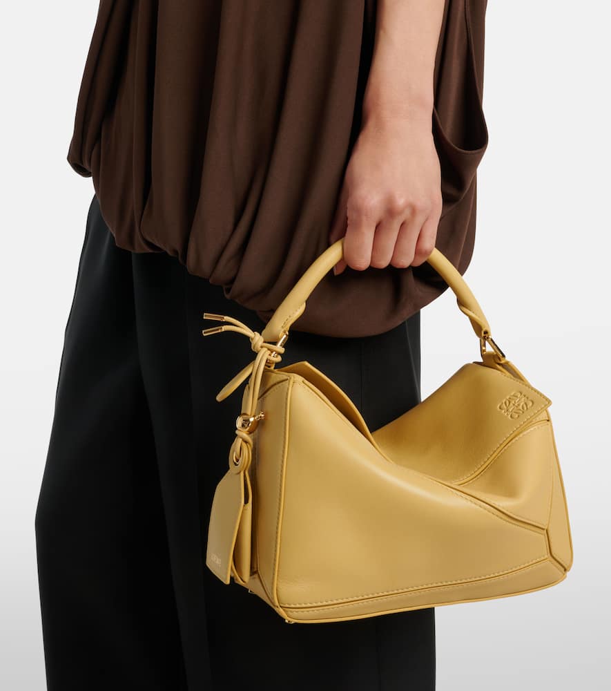 Loewe Puzzle Featherlight Small Tote Bag In Yellow