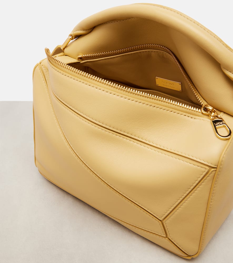 Loewe Puzzle Featherlight Small Tote Bag In Yellow