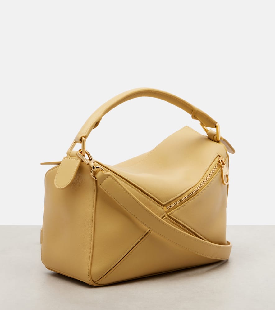 Loewe Puzzle Featherlight Small Tote Bag In Yellow