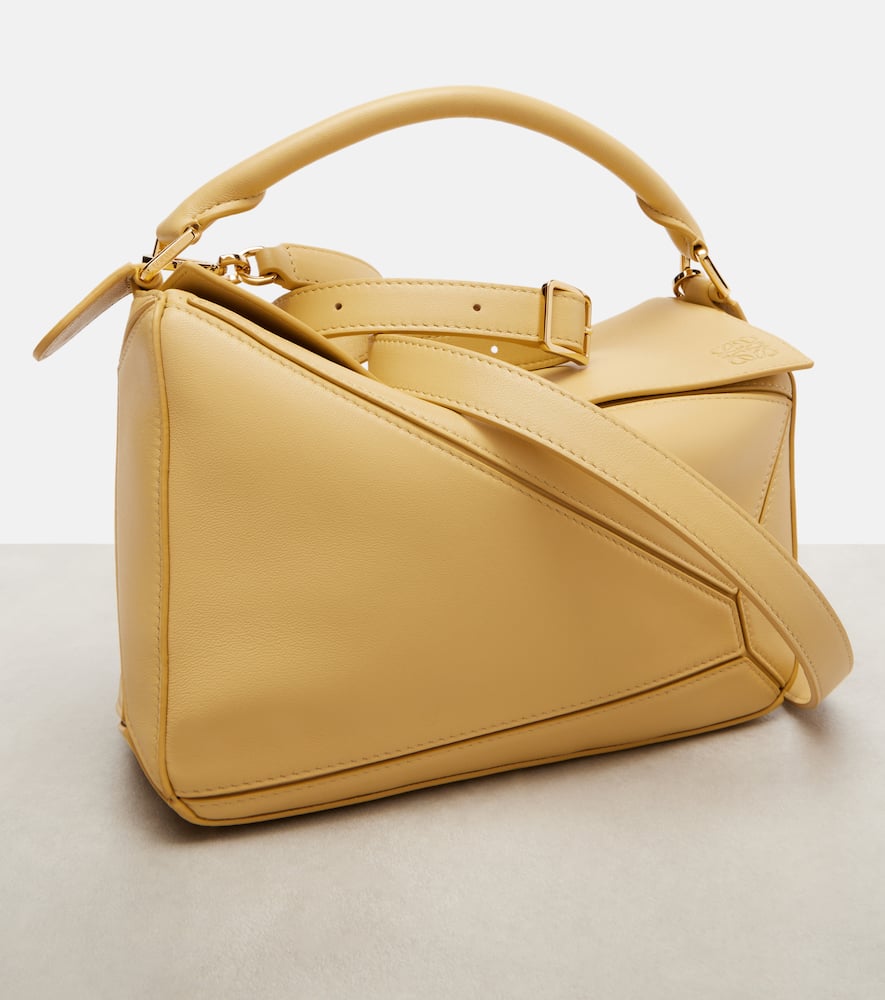 Loewe Puzzle Featherlight Small Tote Bag In Yellow
