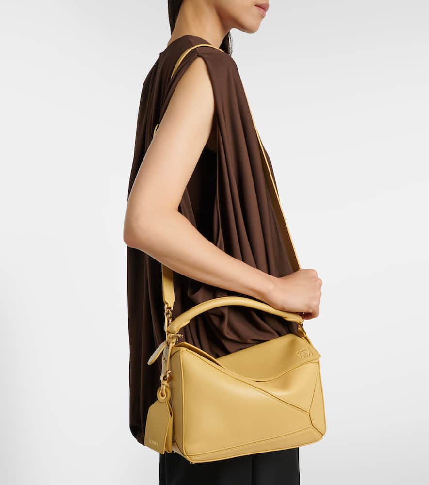 Loewe Puzzle Featherlight Small Tote Bag In Yellow
