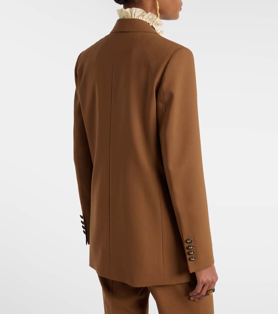 Etro Double-breasted Wool Blazer In Animal Print