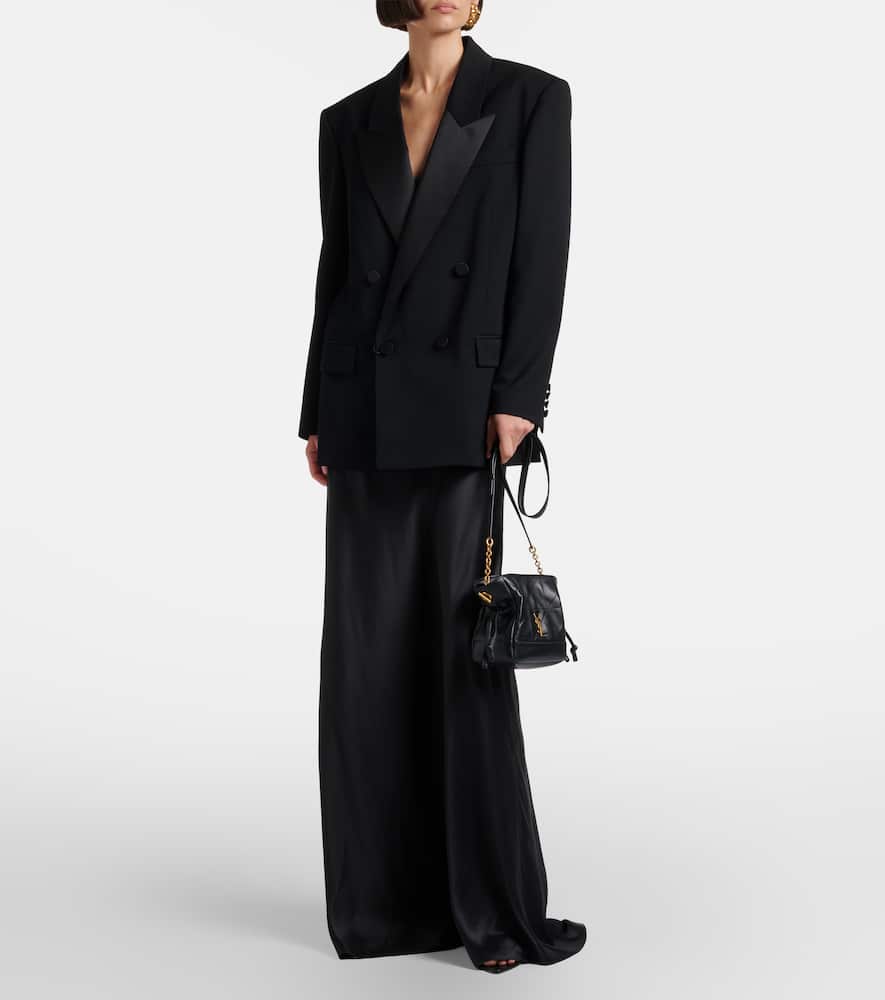 Saint Laurent Double-breasted Wool Blazer In Black