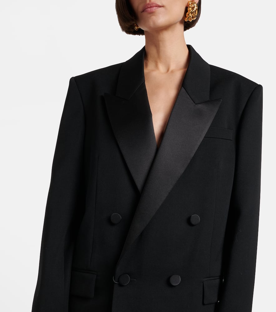 Saint Laurent Double-breasted Wool Blazer In Black