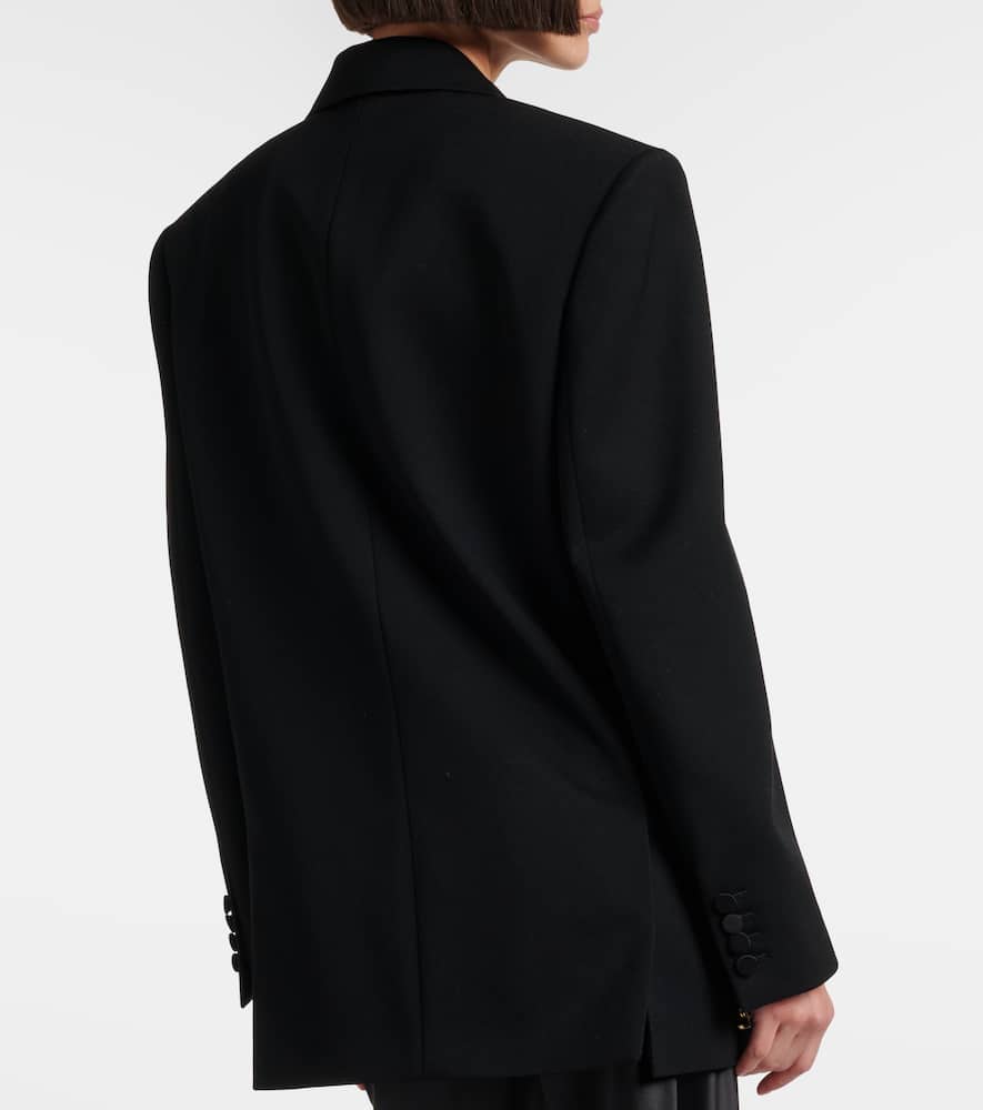 Saint Laurent Double-breasted Wool Blazer In Black