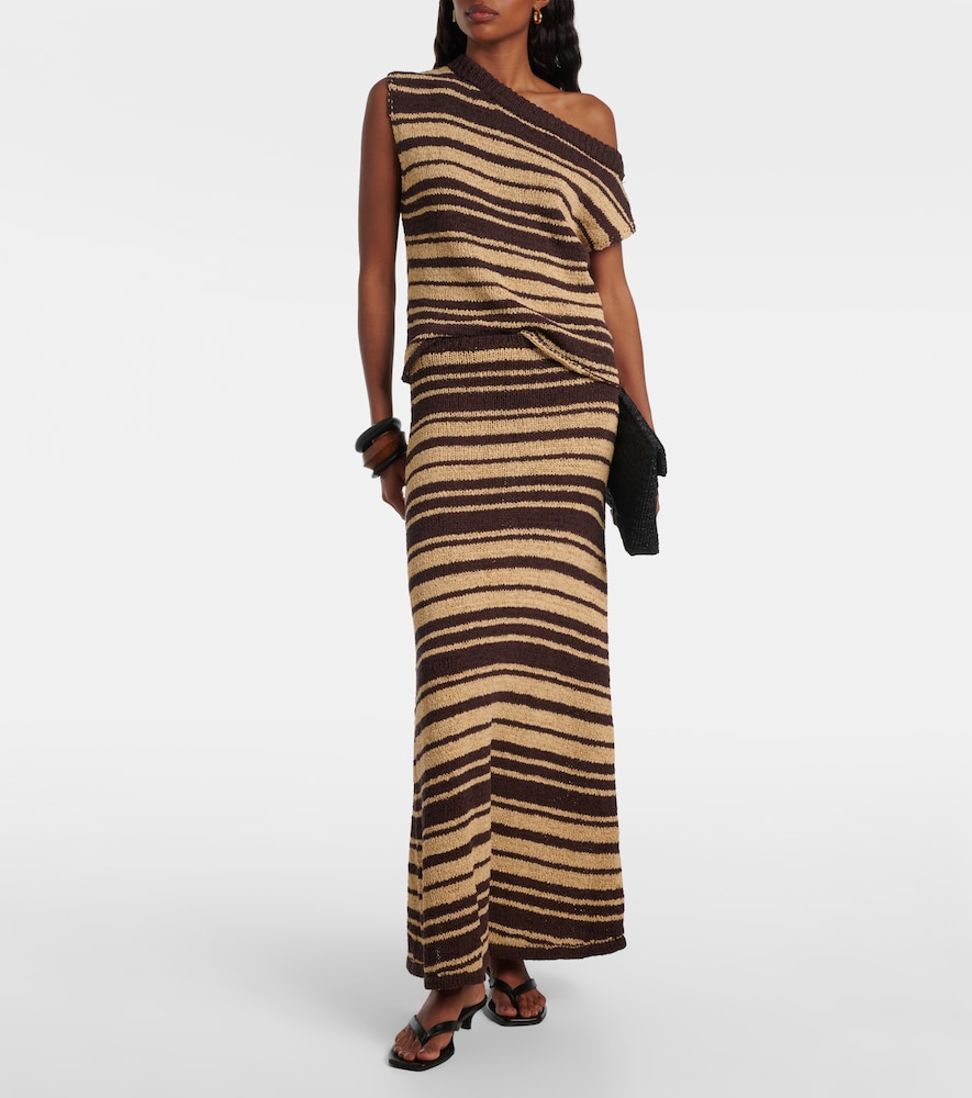Faithfull Micah striped cotton-blend top