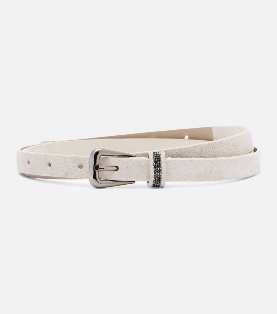 Brunello Cucinelli Women's White Monili Suede Belt Inch Size 31.5 - Mytheresa