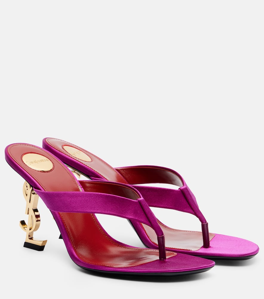 Saint Laurent Satin Sandals In Purple