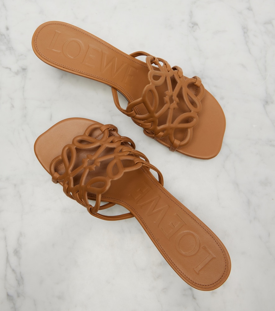  Loewe Loewe Petal Anagram 45 Leather Mules 