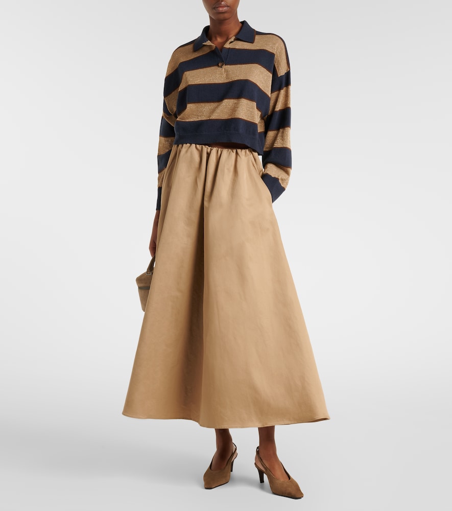 Brunello Cucinelli Wool, cashmere, and silk polo sweater
