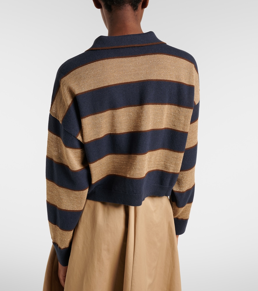  Brunello Cucinelli Brunello Cucinelli Wool, Cashmere, And Silk Polo Sweater 