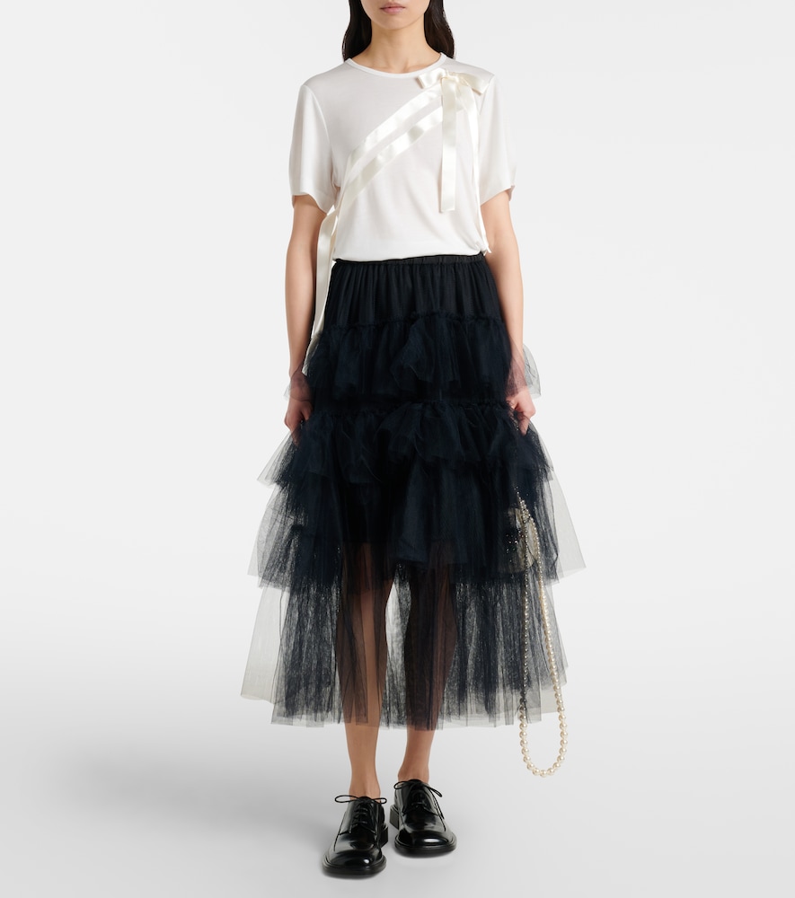  Simone Rocha Simone Rocha Bow-detail Jersey T-shirt 