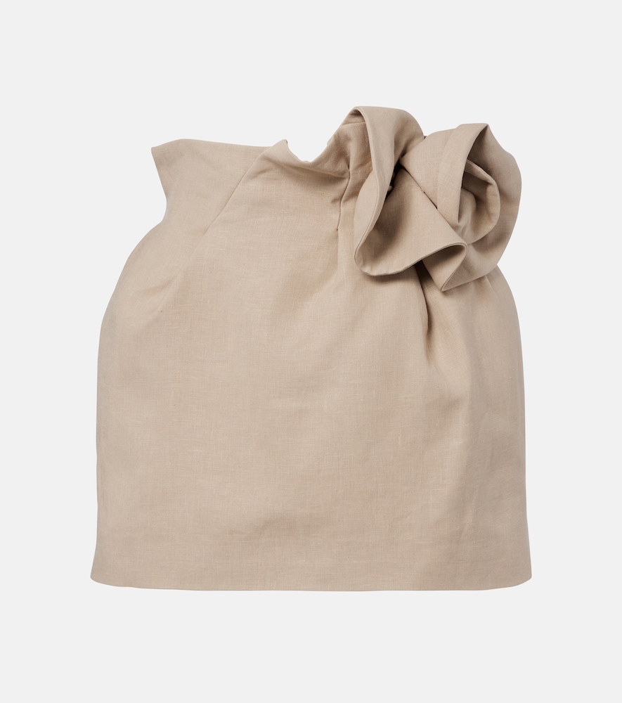 Magda Butrym Floral-appliqué linen miniskirt