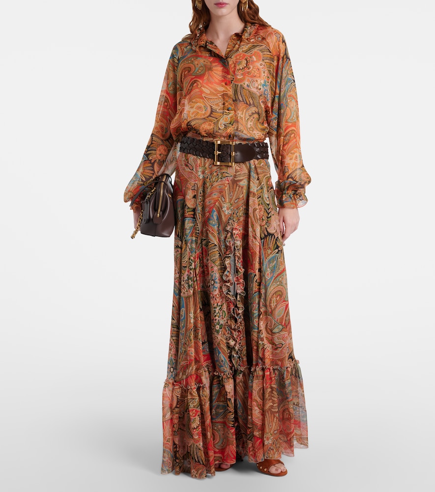  Etro Etro Printed Silk Maxi Skirt 