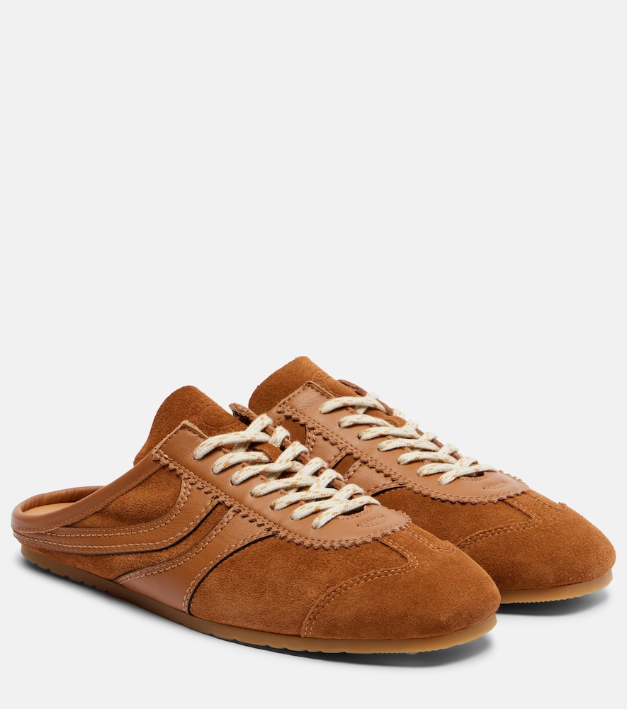 Dries Van Noten Leather-trimmed suede sneakers　Dries Van Noten レザートリム スエード スニーカー Dries