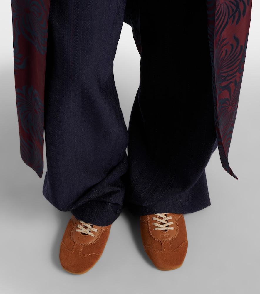 Dries Van Noten Leather-trimmed suede sneakers