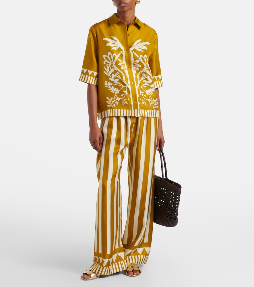 Eres Pacha striped silk twill palazzo pants