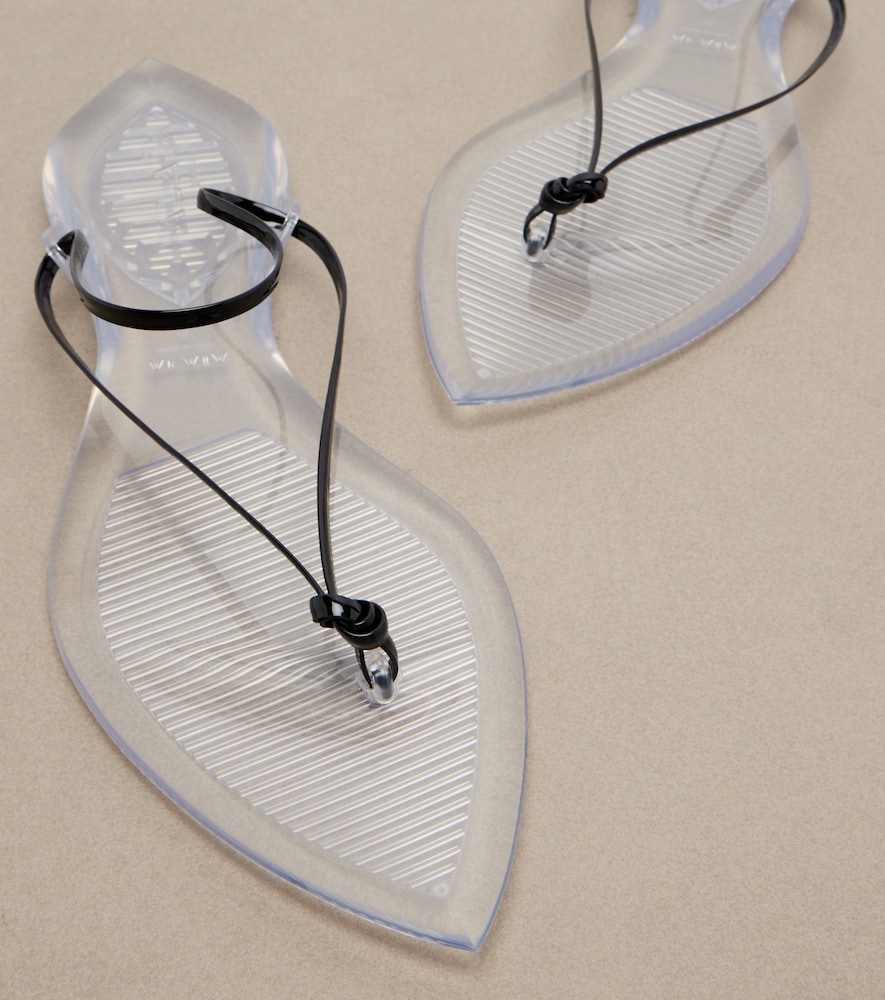  Alaia Alaia Invisible Leather Thong Sandals 