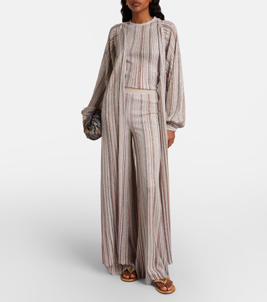 Missoni Striped lamé wrap cardigan