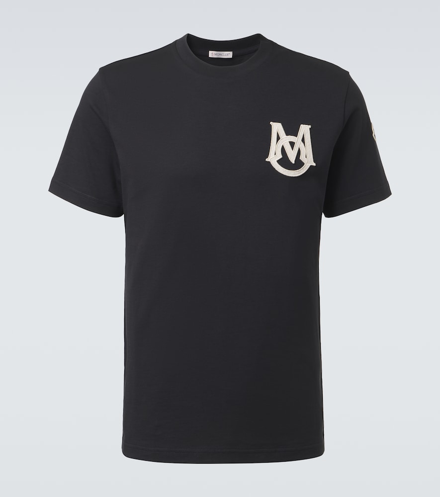 Moncler Men's Blue Logo Cotton Jersey T-Shirt UK Size 44 - Mytheresa