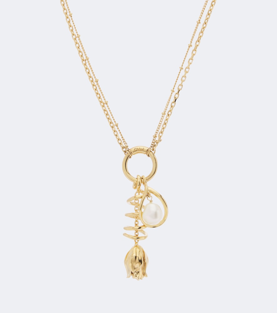 Chloé Halskette Chloé mit Zierperle, vergoldet