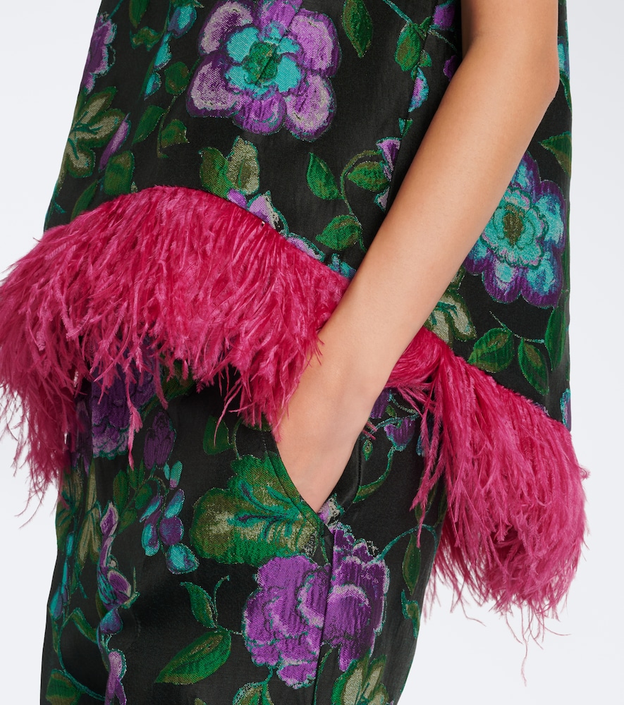 La Scala Feather-Trimmed Top