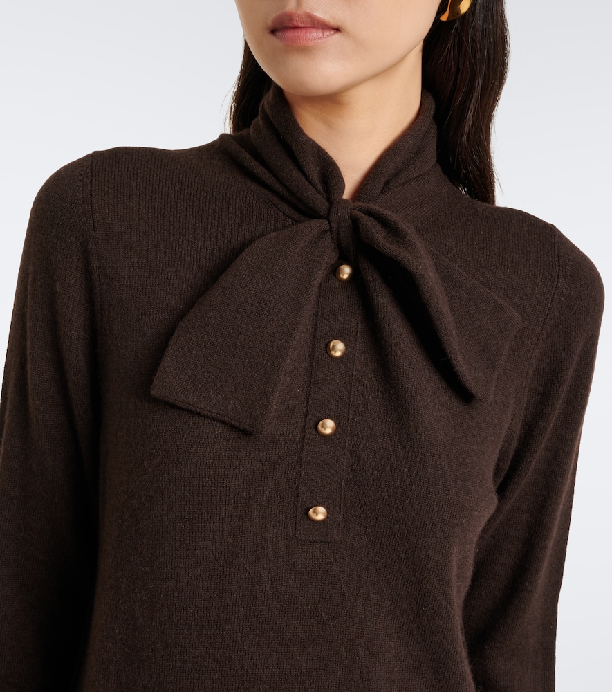 Tie-Neck Wool And Cashmere Sweater