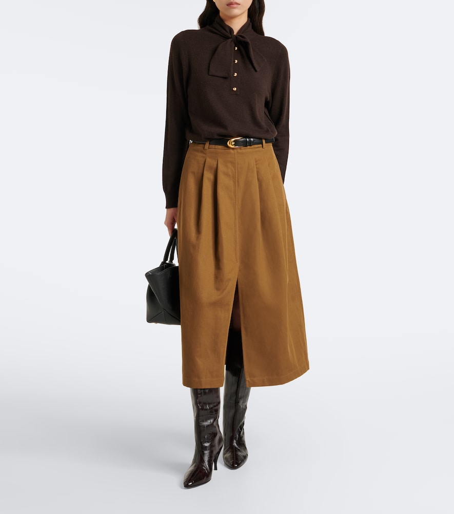 Tie-Neck Wool And Cashmere Sweater