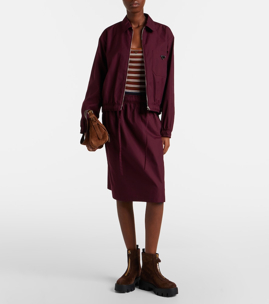 Prada Suede Platform Ankle Boots In Brown