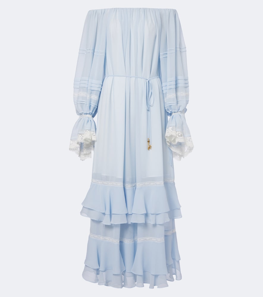 Off-Shoulder-Maxikleid mit Spitze