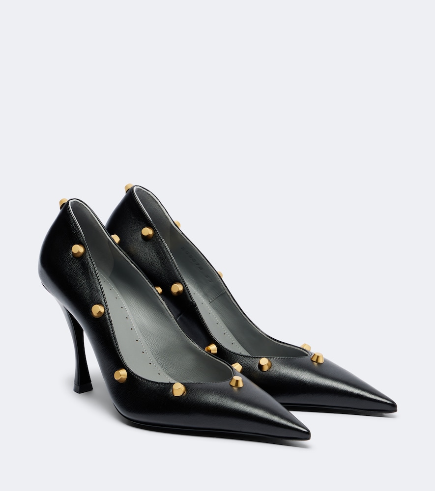 Balenciaga Midnight City Studded Leather Black Party Heels