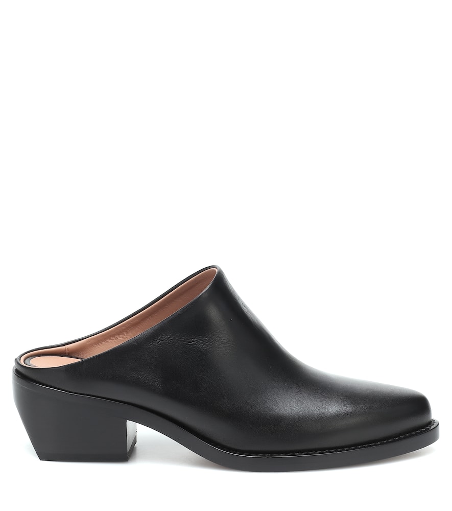 Shop Legres Leather Mules In Black