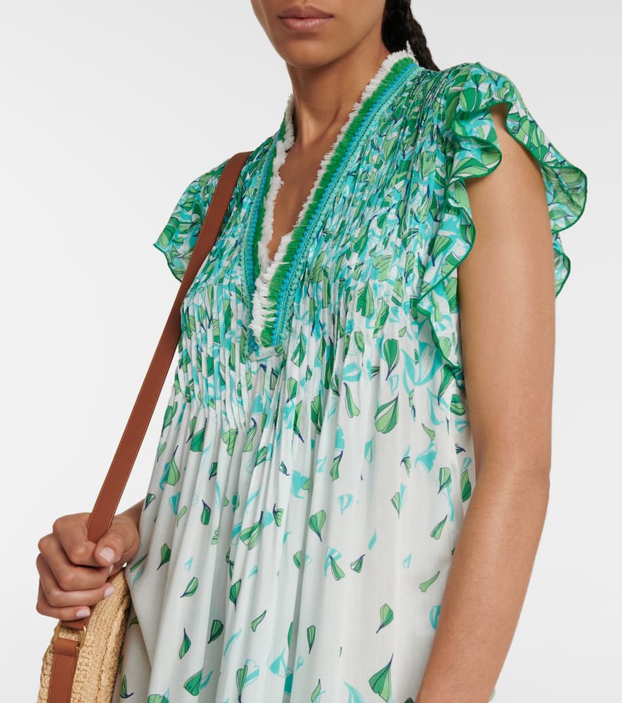 Poupette St Barth Sasha Printed Minidress In Green Petale