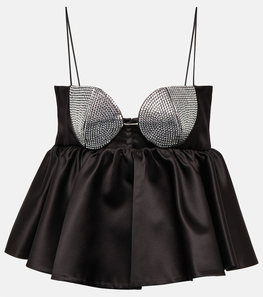 Magda Butrym Crystal-embellished silk-blend top